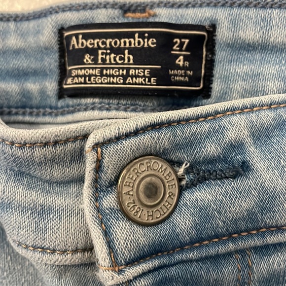 Abercrombie and Fitch Simone high rise Jean legging ankle size 27 blue denim - Picture 5 of 9